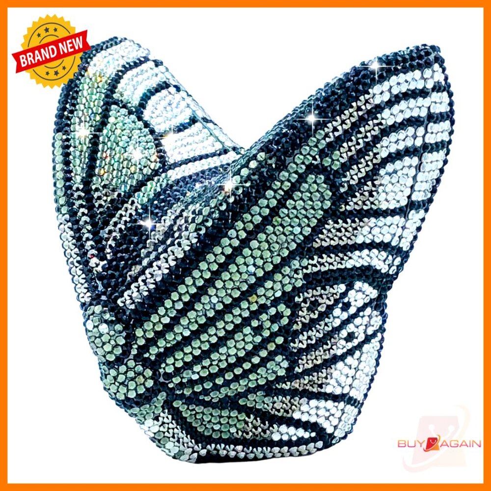 Mini Butterfly Crystal Evening Clutch With Chain Strap For Parties Weddings